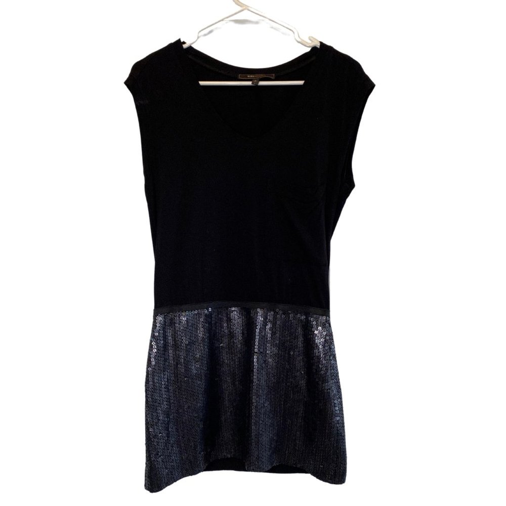 BCBG Black Sequin Mini Dress (0)